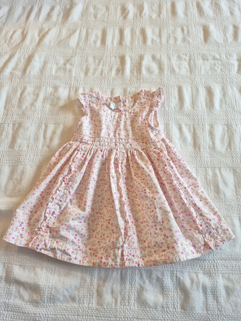 Deux par deux girls 12 months sleeveless cherry print dress VGUC